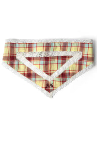 Damson Madder Celery Check Headscarf - The Mercantile London