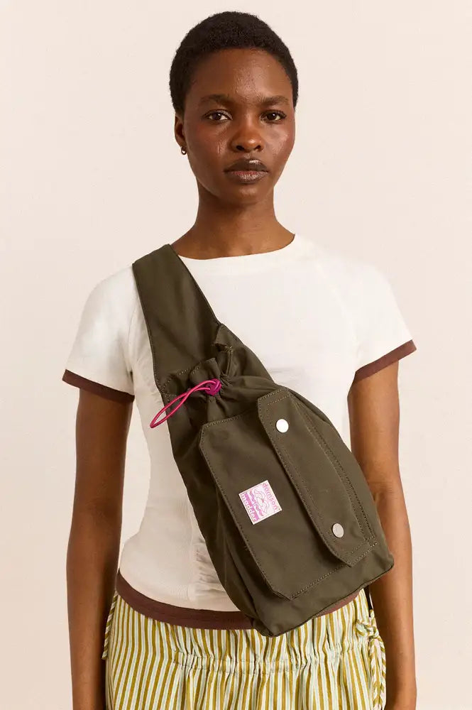 Damson Madder Matilda Dark Green & Magenta Cross Body Bag