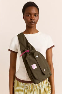 Damson Madder Matilda Dark Green & Magenta Cross Body Bag