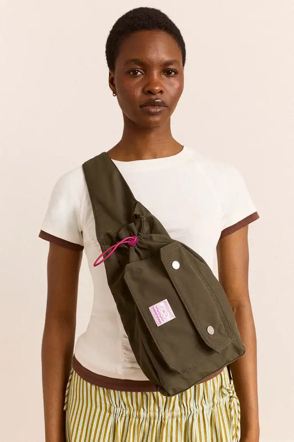 Damson Madder Matilda Dark Green & Magenta Cross Body Bag