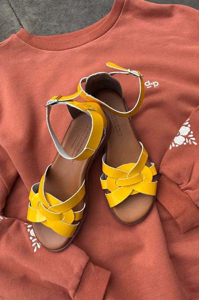 Pavement Aretha Yellow Patent Sandals - The Mercantile London