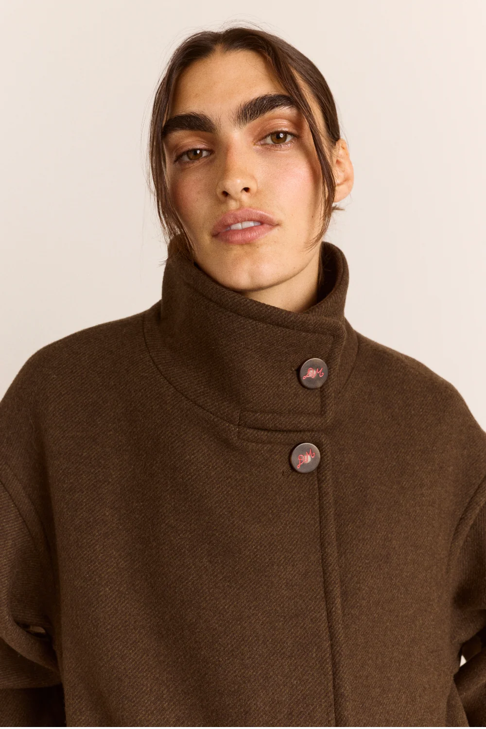 Damson Madder Agnes Chocolate Wool Coat