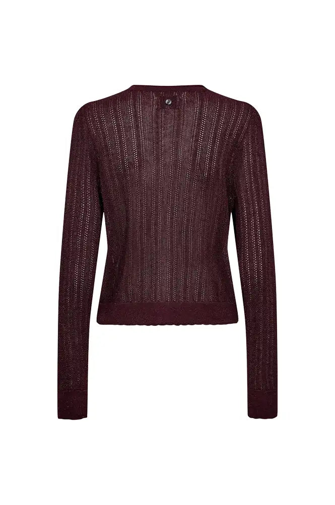 Numph Misla Metallic Fig Cardigan
