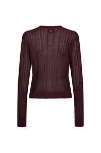 Numph Misla Metallic Fig Cardigan