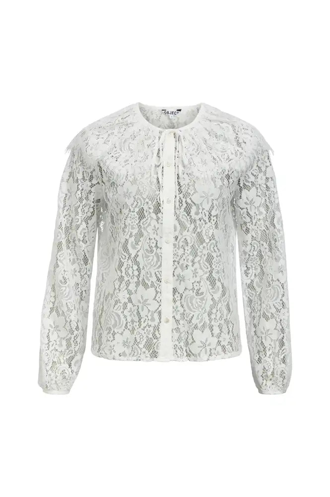Object Laney Cloud Dancer Lace Blouse