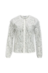 Object Laney Cloud Dancer Lace Blouse
