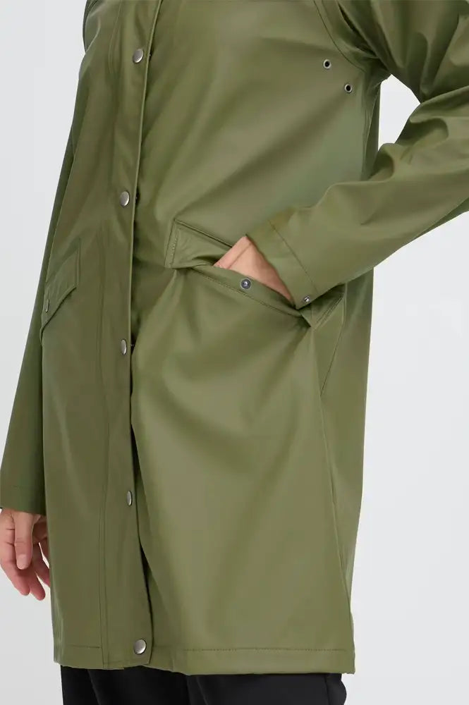 ICHI Tazi Kalamata Green Raincoat