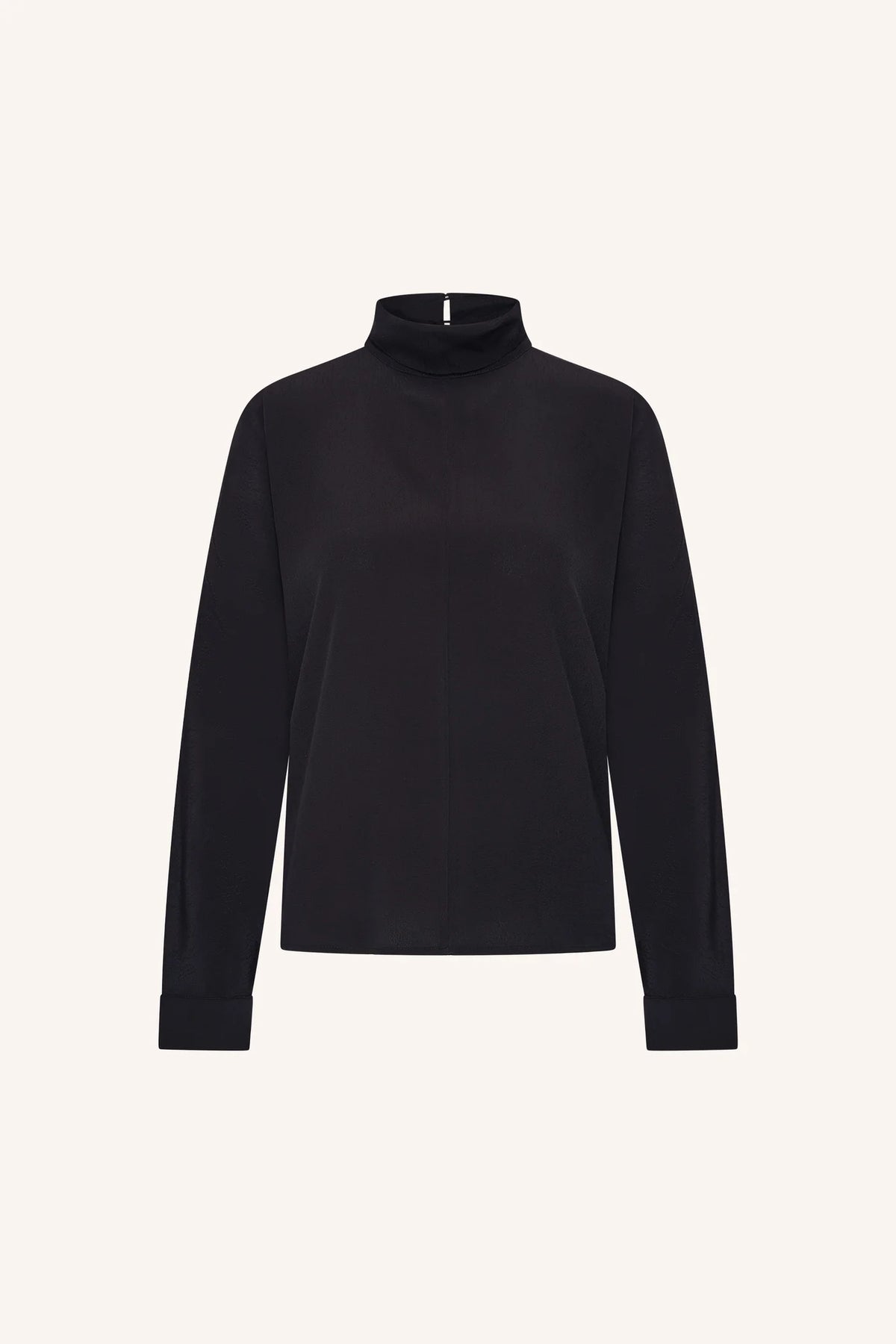 By-Bar Ien Jet Black Viscose Blouse