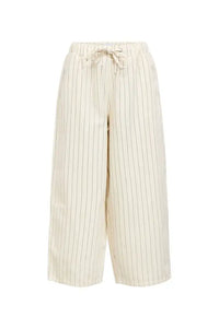Object Cally Birch Pinstripe Cropped Denim Trousers - The Mercantile London