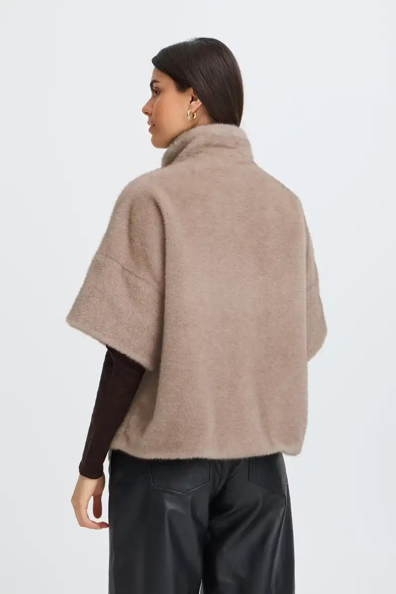 Fransa Doris Driftwood Grey Fur Jacket