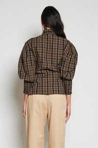 Ghospell Tamara Brown/ Black Bow Blouse