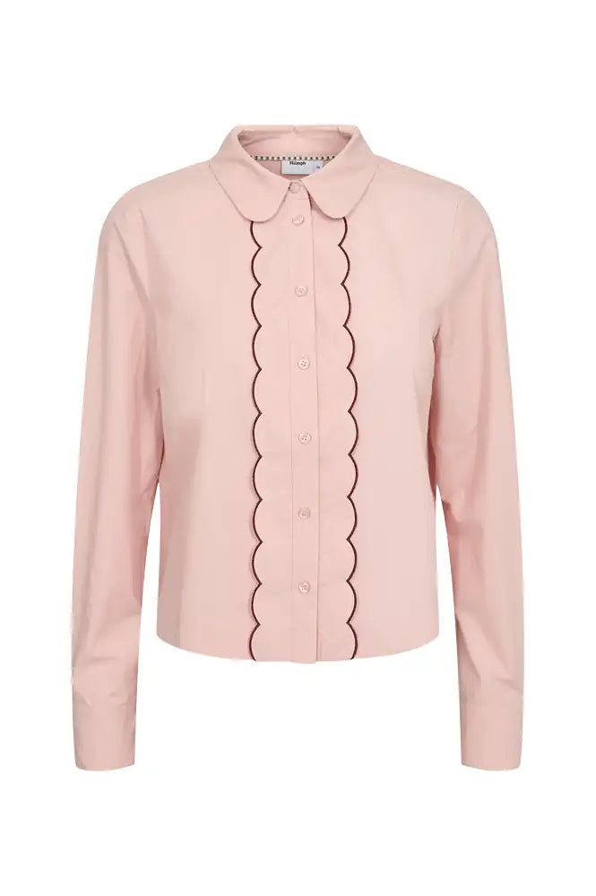 Numph Francy Peachskin Scalloped Shirt