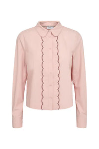 Numph Francy Peachskin Scalloped Shirt