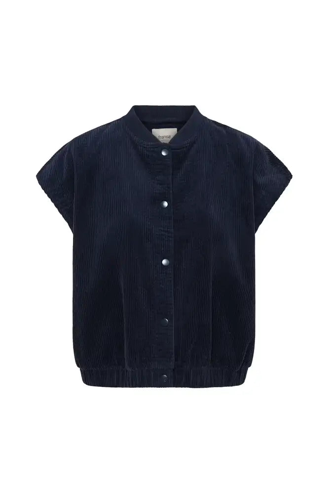 Fransa Salomi Navy Corduroy Waistcoat