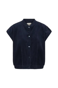 Fransa Salomi Navy Corduroy Waistcoat