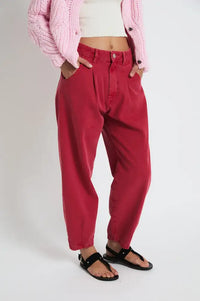 Sophie + Lucie Boyfriend Red Twill Jeans - The Mercantile London