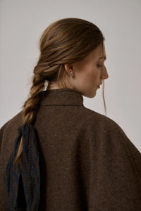 Anne Mi Thyme Brown Short Wool Coat