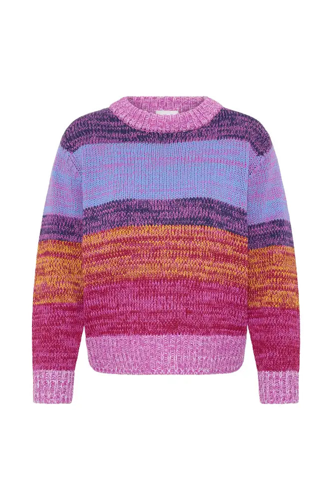 ICHi Alinea Meadow Mauve Striped Knitted Jumper