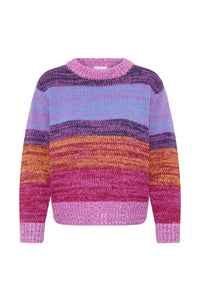 ICHi Alinea Meadow Mauve Striped Knitted Jumper