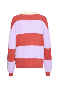 ICHI Boston Violet Rose Striped Pullover