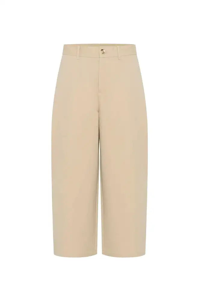 My Essential Wardrobe Cindy Feather Beige Trousers - The Mercantile London