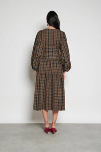 Ghospell Tamara Brown/ Black Midi Dress