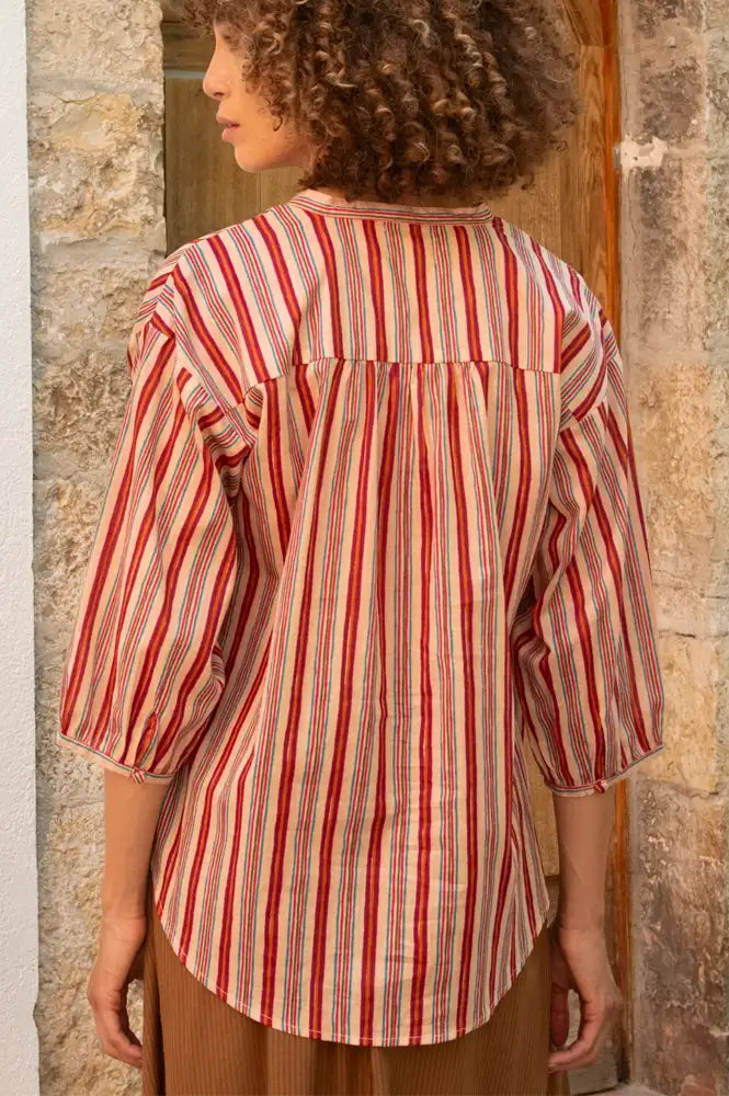 Zen Ethic Mia Miramar Pink Striped Blouse - The Mercantile London