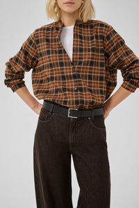 My Essential Wardrobe Lance Dark Brown Barrel Jean