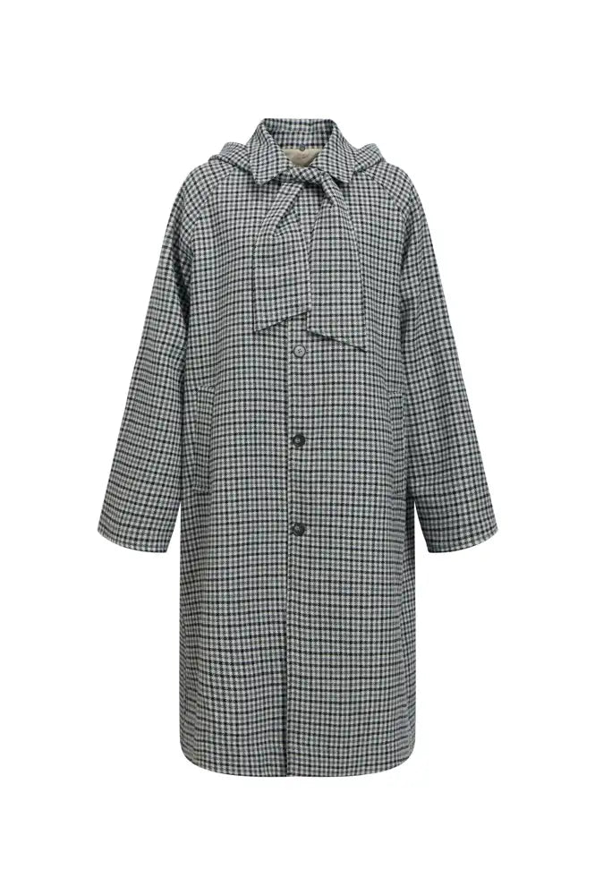 Object Holly Grey Checked & Beige Reversible Trench Coat