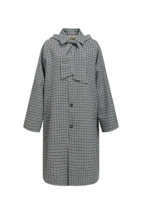 Object Holly Grey Checked & Beige Reversible Trench Coat