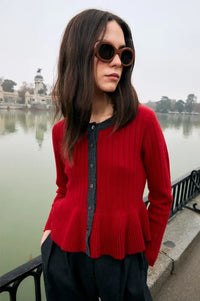 Sophie + Lucie Leila Red Knitted Cardigan