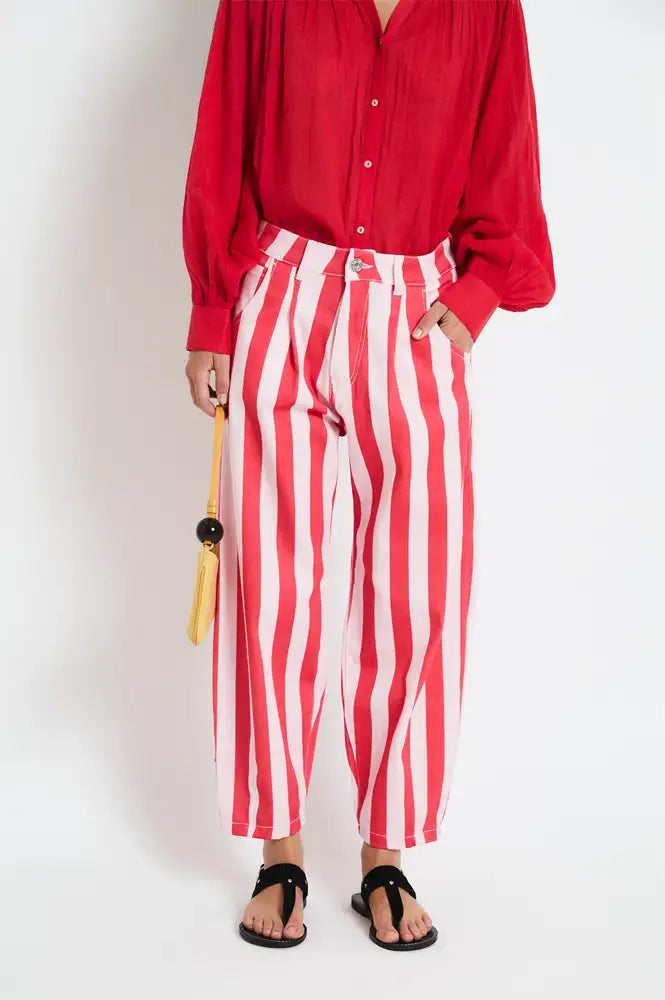 Sophie + Lucie Boyfriend Barras Red Stripe Jeans - The Mercantile London