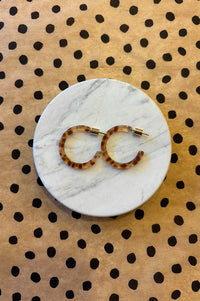 B.M.L Marseille Brown Thin Resin Hoop Earrings - The Mercantile London