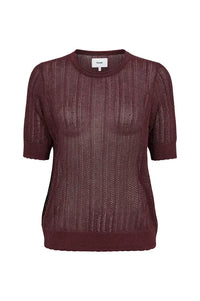 Numph Misla Fig Short Sleeve Top