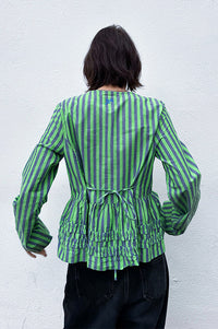 Damson Madder Madison Navy Pop Green Stripe Blouse