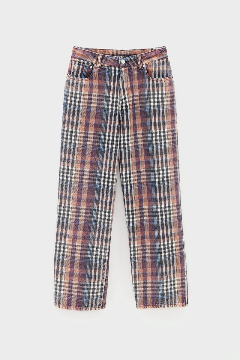 Bellerose Paty Check A Wide Jeans - The Mercantile London