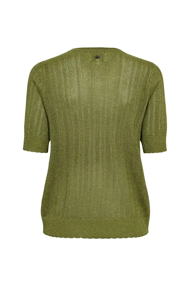 Numph Misla Calla Green Short Sleeve Top