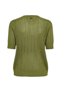 Numph Misla Calla Green Short Sleeve Top