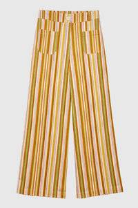 An'ge Rosina Yellow & Lime Striped Trousers - The Mercantile London