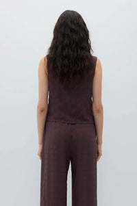 Rita Row Bisou Brown Reversible Ruched Top - The Mercantile London