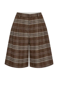 Numph Ezma Kelp Plaid Bermuda Shorts