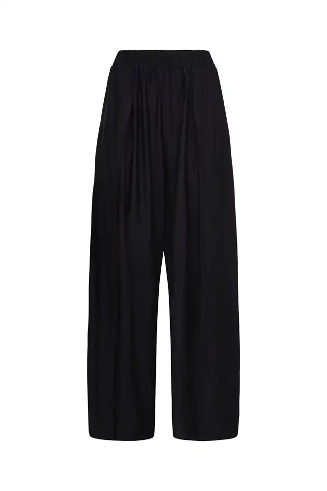 ICHI Ginne Black Pleated Trousers - The Mercantile London