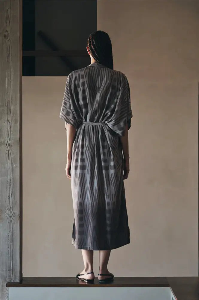 Rabens Saloner Alesandra Asphalt Ombre Ikat Kimono Dress - The Mercantile London
