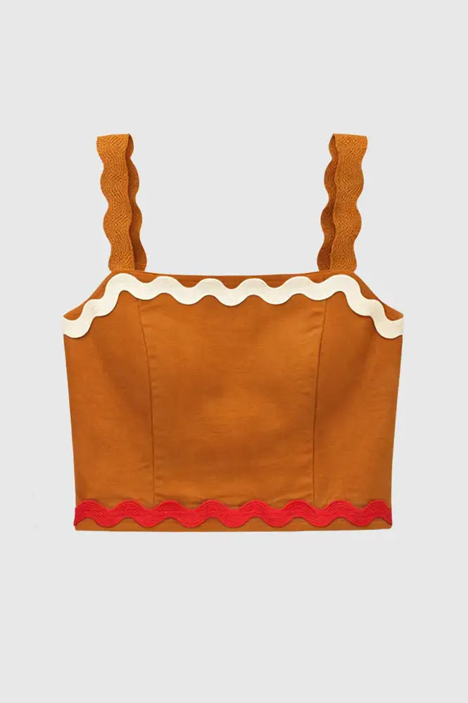 An'ge Soline Gold Ric Rac Top