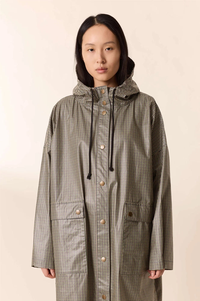 Leon & Harper Vannah Green Check Poncho - The Mercantile London
