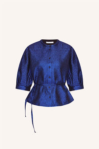 By-Bar Christi Azul Blue Metallic Blouse