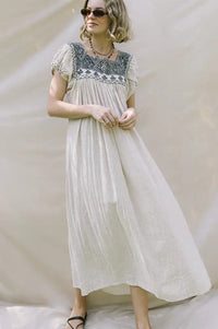Arifah Studio Chiapas Black Embroidered Dress