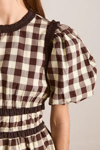 Damson Madder Everly Butter Gingham Ruffle Blouse