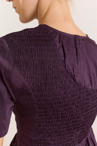 Damson Madder Emmy Plum Shirred Top