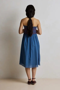 Hod Aurore Indigo Smocked Skirt - The Mercantile London